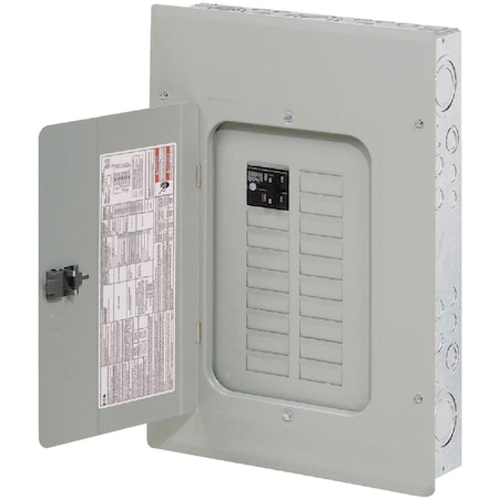 Eaton Load Center, BRP, 16 Spaces, 100A, 120/240V AC, Main Circuit Breaker, 1 Phase BRP16B100